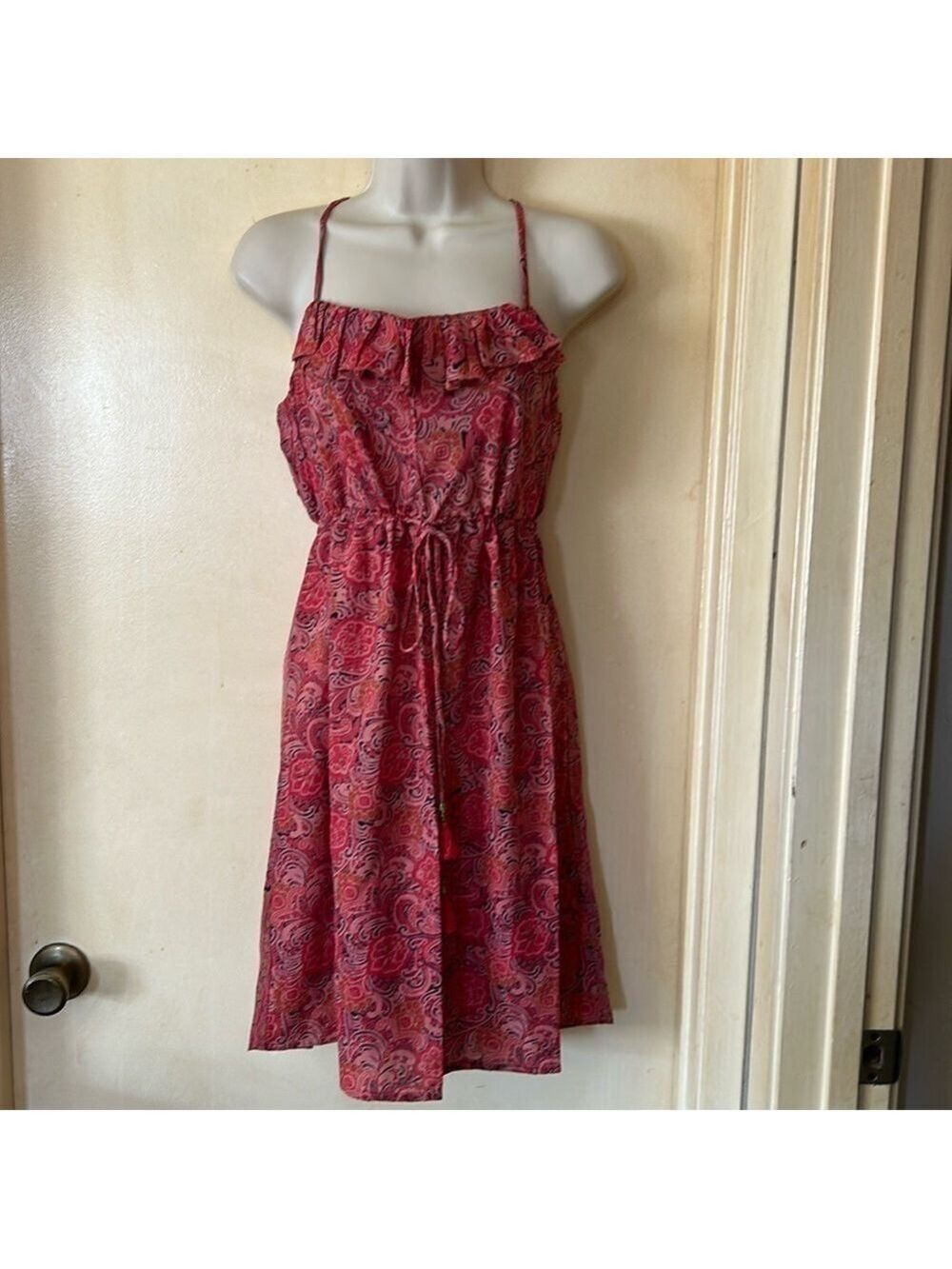 Karma Highway paisley dress with drawstring waist OS